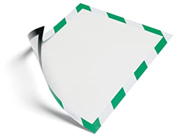 Durable Info-Rahmen Duraframe Magnetic Security (A4, Magnetrahmen für metallische Oberflächen) 5 Stück, grün/weiß, 4945131