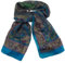 musimon Seidenschal Paisley-Muster 100% Seide, ca. 168 cm x 50 cm, blau rot gold