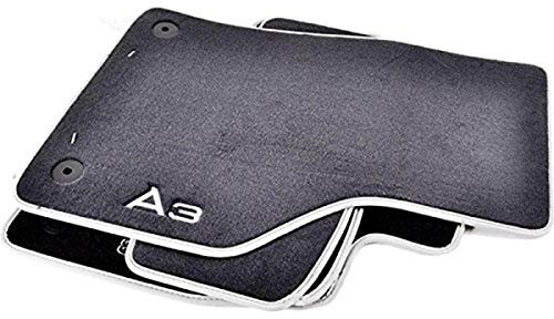 Audi 8V1061271EMNO Textilfußmatte Premium Vorne/Hinten, Schwarz/Silbergrau, 4 Stück