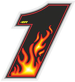 4R Quattroerre.it Numero Racing 1 Medio, Flames
