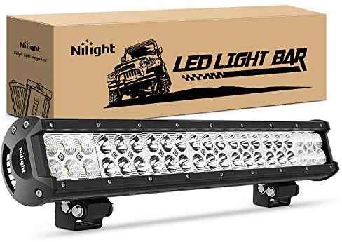 Nilight - 60005C-A 20Inch 126W Spot Flood Combo Led Light Bar Off Road Lights Boat Lighting Fog Light Driving Lights LED Work Light for Trucks, 2 Years Warranty