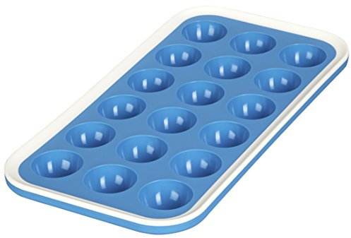 Levivo 331800000023 Stampo per 18 Cubetti a Semisfera di Ghiaccio in Silicone, Blu, 27 x 14 x 2.9 cm