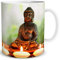 TRIOSK Tasse Buddha mit Spruch lustig Problemlösung Geschenk für Arbeit Büro Wellness Entspannung Frauen Freundin Kollegin Geburtstag