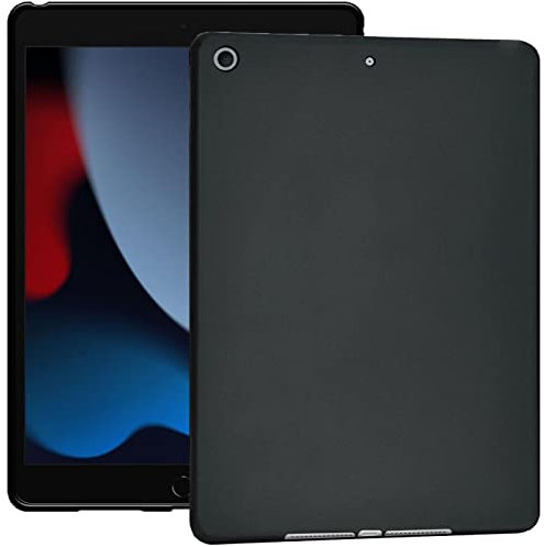 Verco Hülle für Apple iPad 10.2 (2019/2020/2021), Schutzhülle Tablet Tasche Silikon Case Slim Cover iPad (7/8/9. Generation), Schwarz