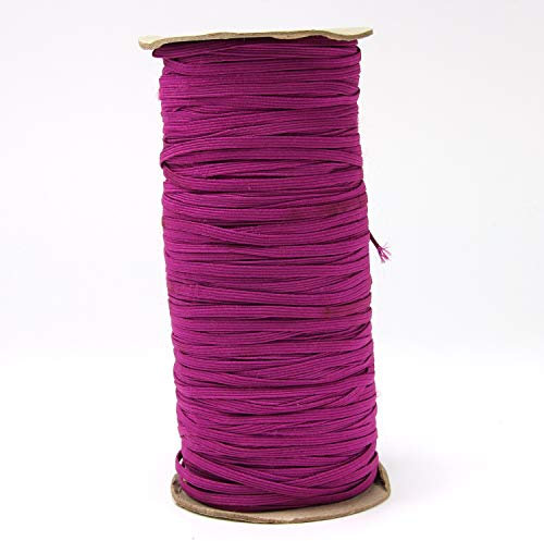 Urhome 3mm flaches Gummiband zum Nähen von DIY Schmuck Kleidung Nähzubehör | elastisches Wäschegummi Gummilitze mit hohe Elastizität | Schnur Lila in 5 Meter Länge