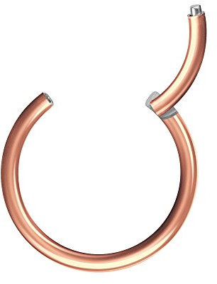 Piersando Universal Piercing Segmentring Septum für Tragus Helix Ohr Nase Lippe Brust Intim Scharnier Clicker Ring Chirurgenstahl Rosegold 0,8mm x 6mm