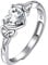 Suplight Verstellbarer Ring aus 925 Sterlingsilber + synthetische Diamant Geburtsstein von April Herz Zirkonia eingelegt Solitärring Ehering Verlobungsring für Damen Mädchen