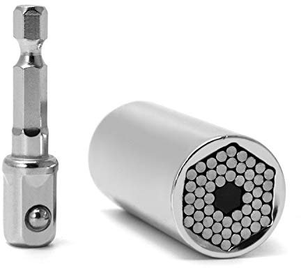 QWORK Douilles Universelles, 7-19mm Cléà Cliquet Universelle Multifonctionnelle Outil de Réparation, Cadeau Gadget pour Homme