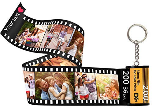 Personalised Custom Photo Picture Camera Film Roll Keychains with Photo Reel Album, Personalised Gifts with MultiPhoto