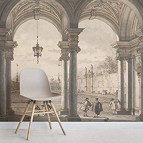 Custom Wallpaper Modern Nordic View Through A Baroque Colonnade by Canaletto Custom 3D Wallpaper Paste Living Room The Wall for Bedroom Mural Border-300cm×210cm