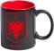 Keramik Tasse Kaffeetasse Albanien Albania Flagge mit Namen bedruckt Wappen V1