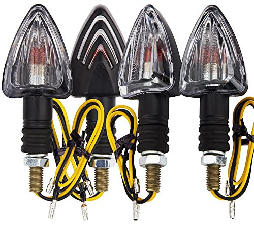 Indicatori di direzione per moto Discoball 12 V universale ambra indicatori di direzione, lampada impermeabile per moto scooter Quad Cruiser Off Road (nero (confezione da 4)