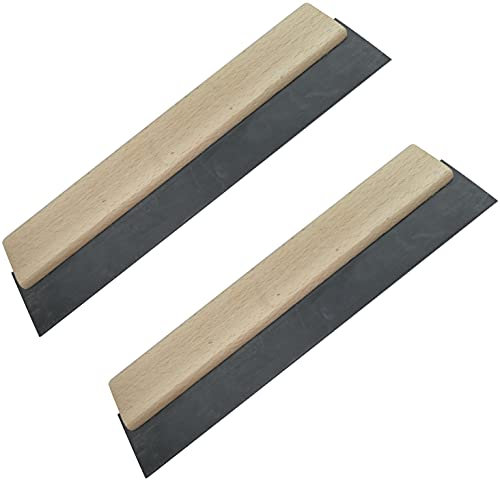 AERZETIX - C50039 - Satz von 2 - Fugengummi Rakel Fliesenspachtel - 300mm - Glättkelle Gummi - Holzgriff - Werkzeuge für Steingut