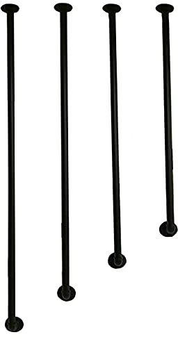 Handläufe für Treppen Treppengeländer -Komplettset, Schwarz verzinkter Stahl Wandhandlauf Wandhalterung Schmiedeeisen geländer für Innen- und Außen korridor Dachboden