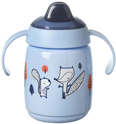 Tommee Tippee Superstar Sippee, Tasse d'Entraînement à Bec avec la Technologie INTELLIVALVE 100% Étanche et Anti-Secousse et la Technologie Antibactérienne BACSHIELD, 6m, 300 ml, Bleu 447822