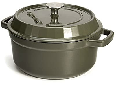 YYDS Outdoor Camping Camping Cookware Enamel Cast Iron Pot For Outdoors & Indoors Kitchen Family Camping Cooker 3.8L Open Fire Cooking Soup Pot Adventures Picnics (Color : Green)