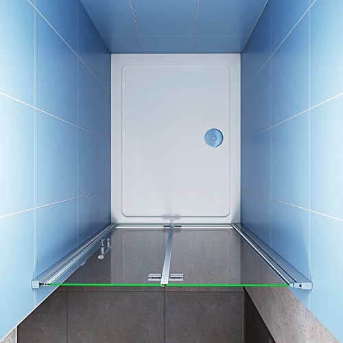 700x1850mm Frameless Bifold Shower Enclosure Door Glass Panel Screen(Tray is not Included)
