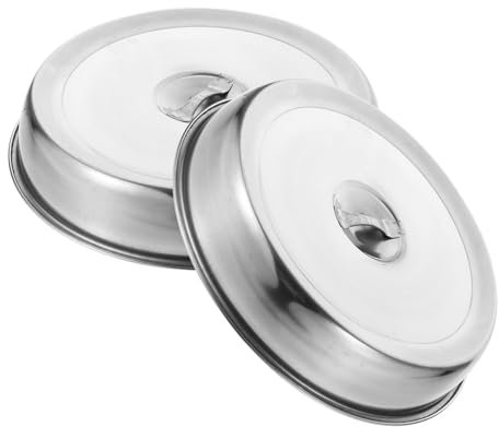 2 Stück Burger Dome Grilldeckel Abdeckung Speiseglocke Edelstahl Tellerglocke Teppanyaki Deckel Wärmeglocke Dampfgarer-Deckel für Steak Burger Pizza Cheeseburger Küche Abdeckung