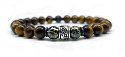 Nahle® | Tigerauge Hämatit Armband | Naturstein Perlenarmband für Frauen und Männer | handmade Tolle Geschenkidee | inklusive Schmuckbox