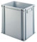 PROREGAL Bac Euro avec poignée fermée | HxLxP 40x30x40cm | 37 litres | Gris | Eurobox, boîte industrielle, boîtes de rangement, empilables, conteneur de stockage, bacs de rangement
