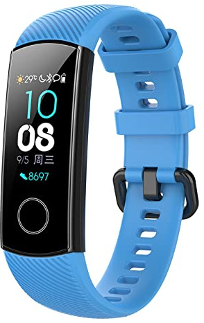 KAREN66 Armband Kompatibel mit HONOR Band 5 Smartwatch Armband - Sport Silikon Uhrenarmband Replacement Wechselarmband für Honor Band 5 Smart Watch Ersatzarmband (Blau)