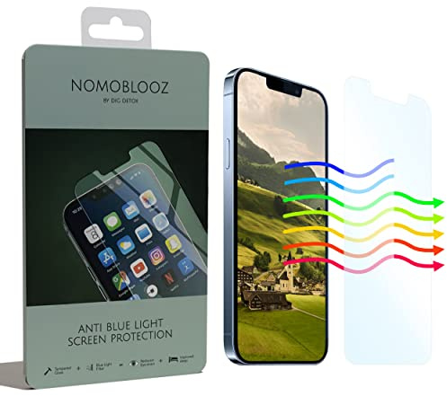Dig Detox Nomoblooz Set of 2 Anti Blue Light Screen Protector with Installation and Cleaning Kit - Tempered Glass for iPhone Screen Guard Film (iPhone 15/15 Pro)