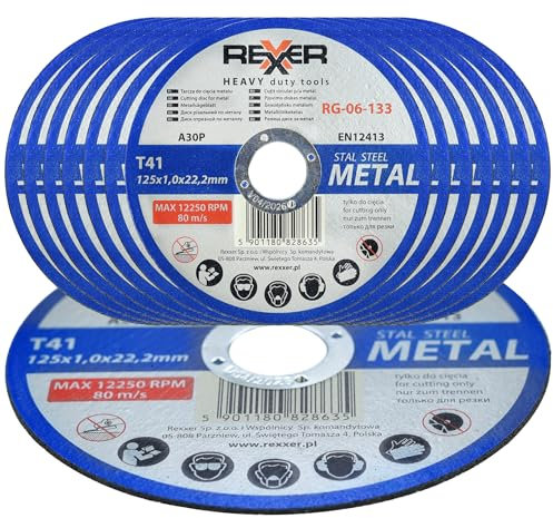 REXXER Trennscheiben 125 Metall 1mm - 50er Set - Trennscheiben für Metall, PVC & Kunststoff - verstärkte Flexscheiben - präzise & langlebig