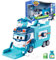 Super Wings Shine Season 7 New Marc's Müll- und Reinigungswagen, großer Müllwagen-Spielzeug für Jungen, mit Mülltonnenheber und Entsorgungsfunktion, grün-blaues Spielzeug für Kleinkinder ab 3 Jahren