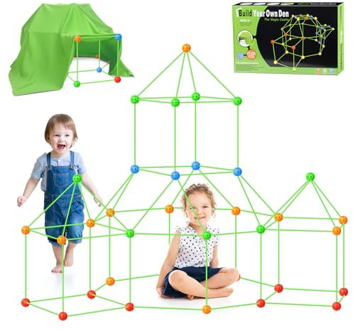 OSDUE 156 PCS Tienda de Campaña DIY para Niños, Tienda de Juguetes DIY, Kit de Construcción de Fuerte DIY, Kit de Construcción de Fuerte para Niños, Juguetes de Construcción DIY, Tienda de Juegos