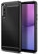 Qiinogow Hülle Kompatibel mit Sony Xperia 10 V, Ultradünne Handyhülle Mit Stoßdämpfung, Schutzhülle aus Kohlefaser-TPU (Schwarz)
