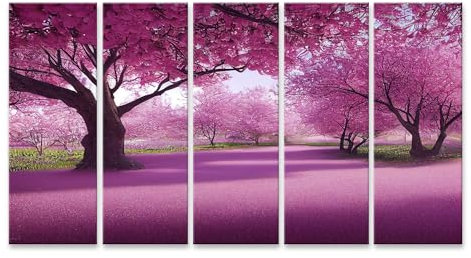 islandburner Prime Bild auf Leinwand Romantischer Tunnel Rosa Sakura Blüten Bäume Frühling Fallende Blütenb Bilder Wandbilder Poster