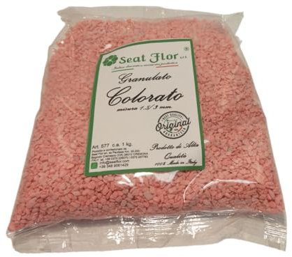 Seat Flor SRL® Farbsand Granulat, Granulat, farbiger Schotter, Farbgranulat, Körnchen farbig (25 Farben erhältlich) Größe 1,5/3 mm im Beutel à 1 kg (Rosa)