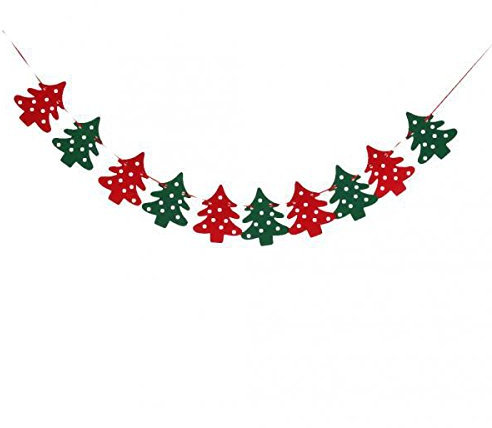Weihnachtsbaum-Banner, Gartenparty, Dekoration, Festival, Wimpelkette, Girlande, 10 Stück, bunte Filz-Baumflaggen