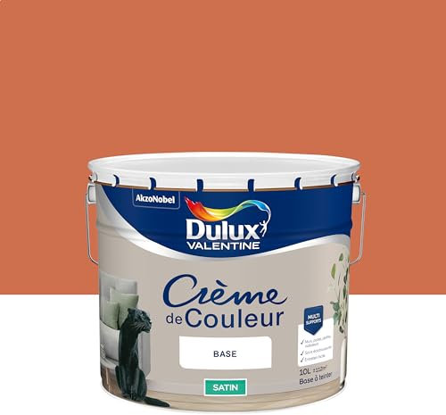 Dulux Valentine Crème de Couleur - Peinture multi-supports intérieure - Satin Terre Cuite 10 L
