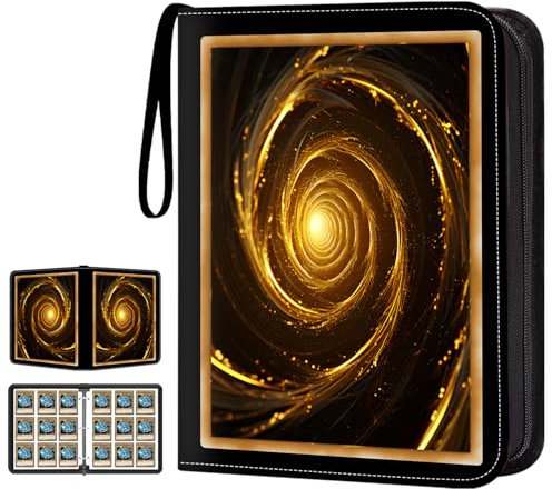 LOMONEH Classeur pour cartes Yu-Gi-Oh, 9 poches, pour 900 cartes avec 50 pochettes amovibles, fermeture éclair, porte-cartes à collectionner pour cartes à collectionner Yu-Gi-Oh, TCG, MTG