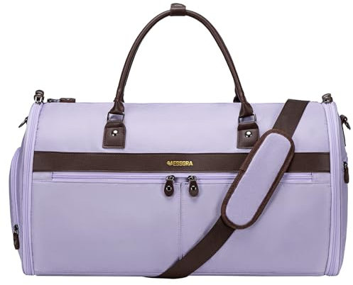 Vessgra Kleidersäcke für Reisen, Kleidersack Reisetaschen für Anzüge, Handgepäck Kleidersack mit Schuhfach für Männer und Frauen, 2 in 1 Garment Duffel Bag Anzugtasche mit Schuhtasche (Lila)
