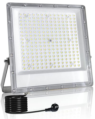 Indmird Focos LED Exterior 200W, Superbrillante 20000LM Proyector LED Exterior IP66 Impermeable Luces Led Exterior 6500K Blanco Frío Iluminación de Seguridad para Patio, jardin, Terraza, Entrada