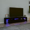 IKAYAA Mobile Porta TV con LED 200 cm Moderno Contemporaneo per Soggiorno o Salotto - Nero - 200 x 36.5 x 40 cm