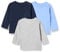 Amazon Essentials Unisex Babies' Relaxed-Fit 100% Cotton Long-Sleeved T-Shirts, Pack of 3, Blue/Heather/Navy, 18 Months