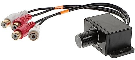 Homoyoyo Cinch Lautstärkeregler Für Auto Mit Fernbedienung Audio Gain Level Controller Bass Verstärker Regler Metallgehäuse Einfache Installation Ohne Zusätzliche Kabel