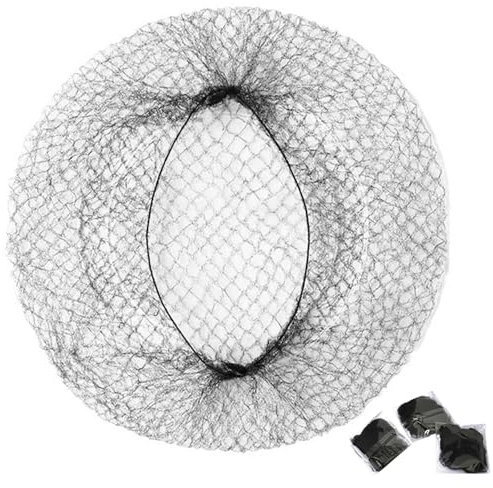 Haarnetz 100pcs 24 Zoll dehnbar unsichtbares Haarnetze für Frauen, Männer und Kinder schwarzes Mesh Haarnetz für Haarbrötchen, Schlafen und Küchenfutter, Haarnetze Food Service
