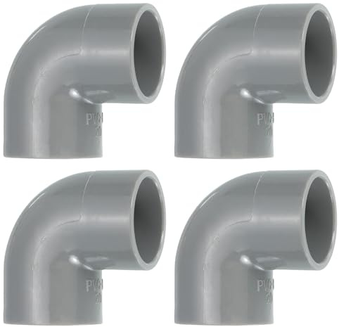 QUARKZMAN 20mm 4 Stück PVC 90 Grad Winkel Rohrverbinder, Reduzierverbinder Reduzierstück Rohrverschraubung Rohrkupplung Adapter für Garten Bauernhof Bewässerung Wasserrohr Armaturen, Grau