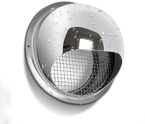 JTPMYFT Badezimmer-Abzugshaube aus Edelstahl 304, hochwirksam im Regen-, Wind- und Regenschutz(120mm(4.7inch))