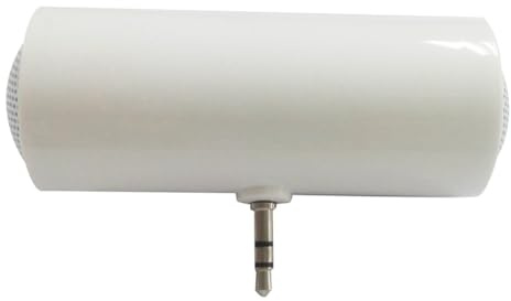 Plmvhpb Mini altoparlante portatile da 3,5 mm, mini altoparlante amplificato, plug and play, per telefoni cellulari e tablet, colore: bianco