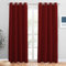 PONY DANCE Thermal Blackout Curtains - 55 x 79 Inch Eyelet Christmas Curtains Modern Style for Home Decoration Sun Blocking Drapes for Short Window, Red, 2 Panels