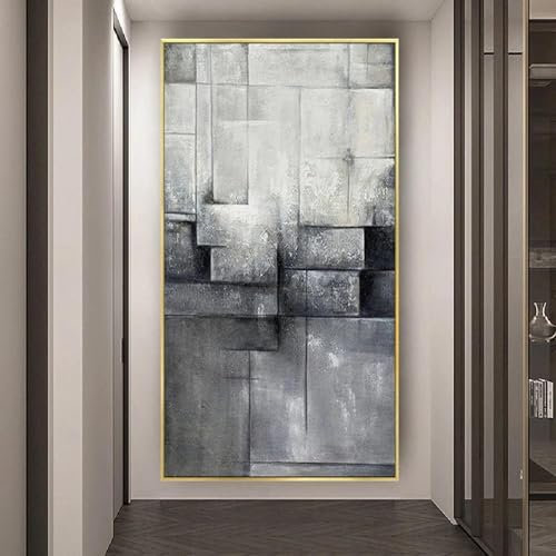 Nordische Kunst, grau, abstrakt, Leinwanddruck, Malerei, modernes Wohnzimmer, Wanddekoration, Kunst, Ölgemälde, Dekoration, Zuhause, 70 x 140 cm, ohne Rahmen