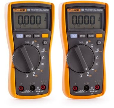 *Expédié sous 1 jour *Paquet de 2 Multimètre numérique Fluke industriel True RMS multimètre pour électricien (tension alternative : 600 mV à 600 V) de chauffage et de climatisation | Modèle : 115