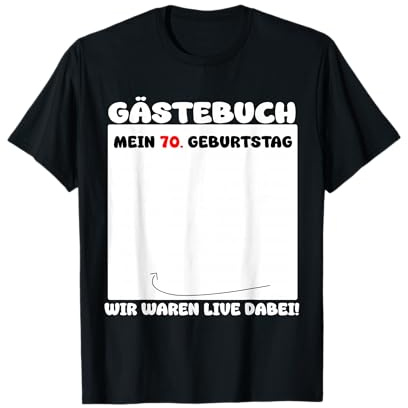 70. Geburtstag Gästebuch Mann Frau 70 Jahre 1955 Liste T-Shirt