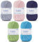 Häkelgarn (50g x 5 Farben), 5-fach Garn zum Stricken, Garn zum Häkeln und Stricken, Handstrickgarn-Sets, Fleece-Pullover zum Stricken und Basteln, superweiches Acrylgarn für Anfänger und Kinder 04