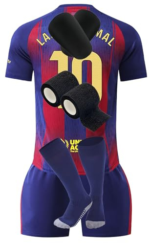 PEIFOON Neues Nr.10 Fußbal Trikot Set Kinder, Fussball Trainingstrikot, Heim/Auswärts Fußball Trikot, Fans Fußballtrikots, Schnell Trocknendes Atmungsaktives Fußballtrikot Mit Schienbeinschoner